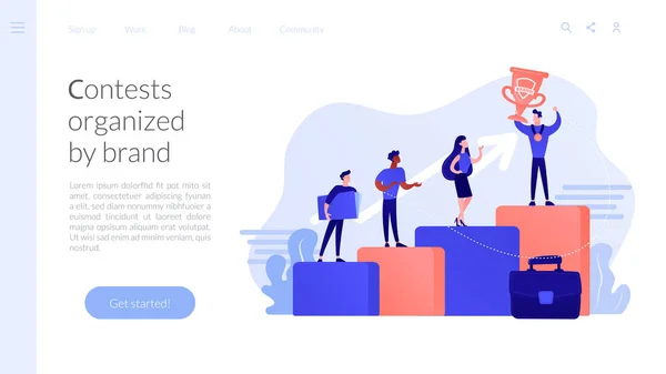 Concurso de marca conceito landing page — Vetor de Stock