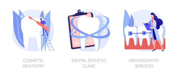 Cosmetic dentistry vector concept metaphors. — Stock Vector