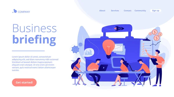 Page d'atterrissage du concept Business Briefing — Image vectorielle