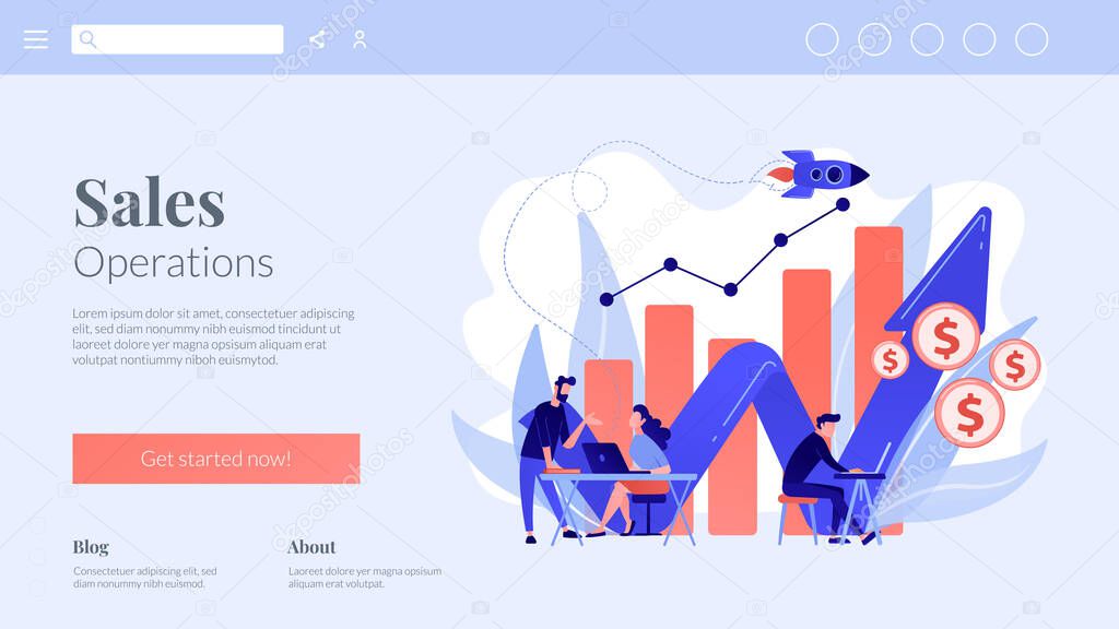 Sales growth concept landing page.