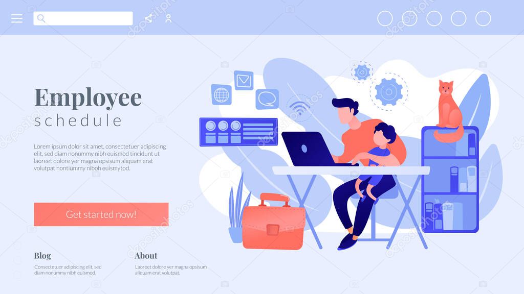 Remote worker concept landing page