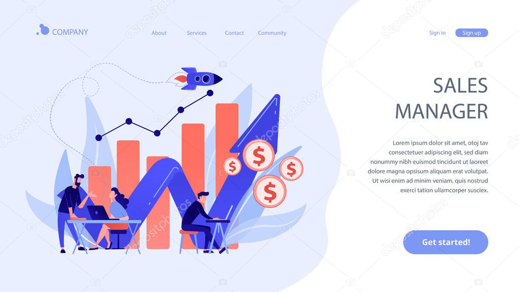 Sales growth concept landing page.