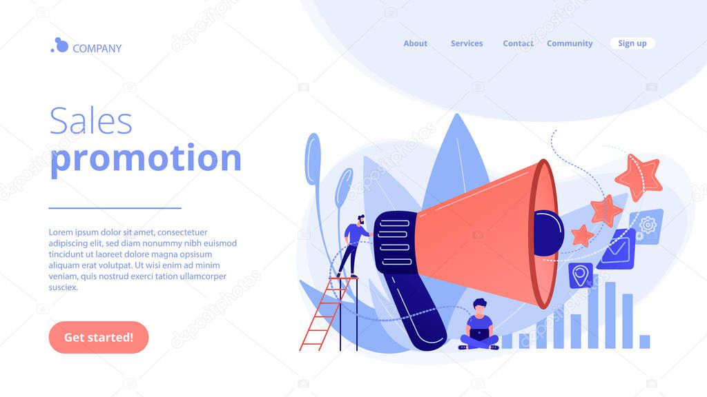 Promotion strategy concept landing page.