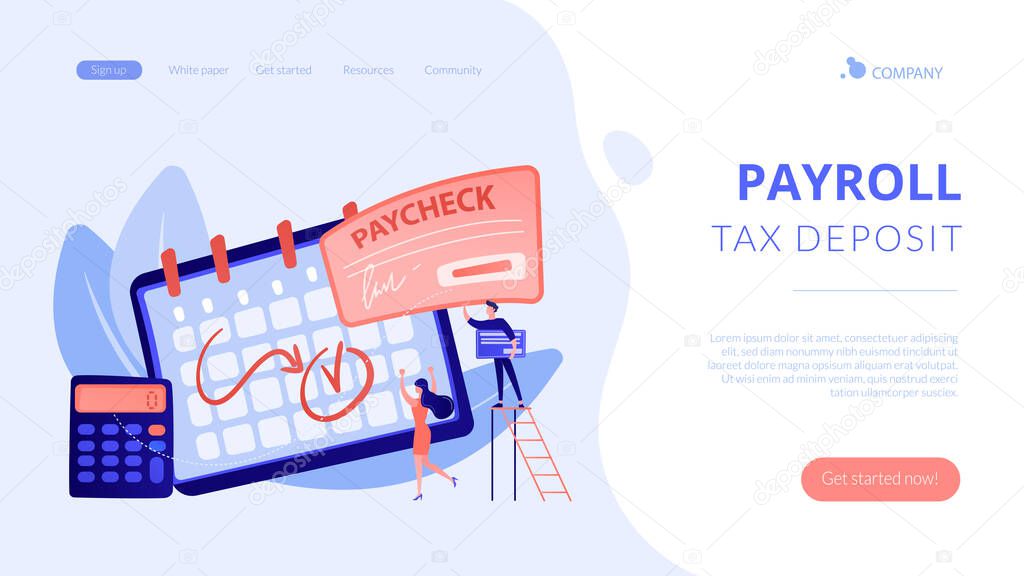 Paycheck concept landing page.