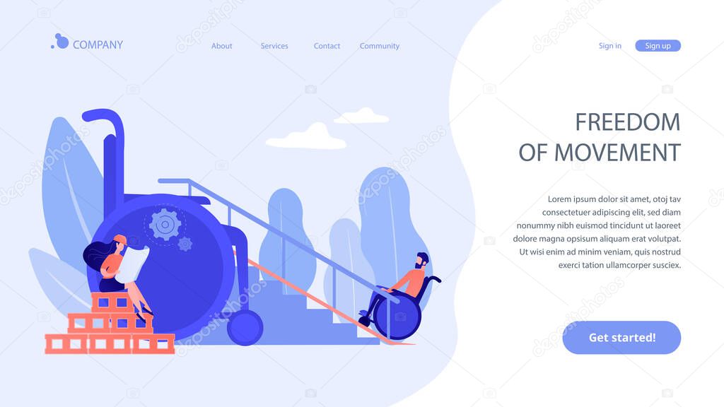 Accessible environment designing concept landing page