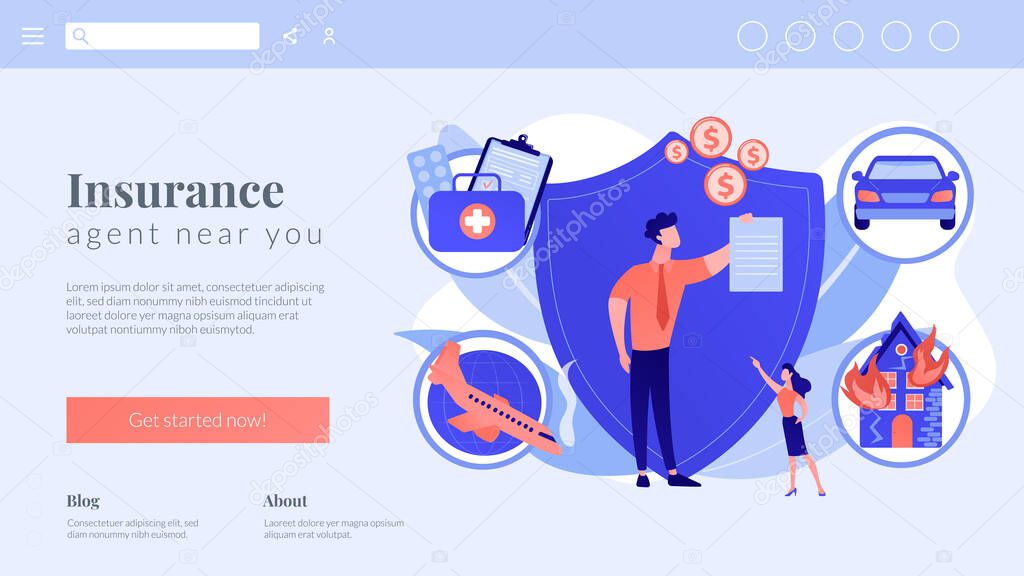 Insurance broker concept landing page