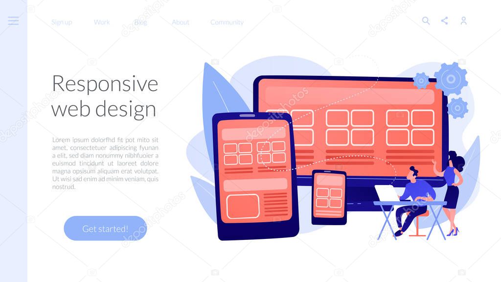 Responsive web design concept landing page.