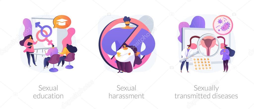 Sexual behavior abstract concept vector illustrations.