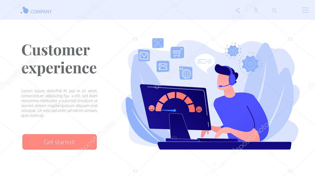 Customer care concept landing page
