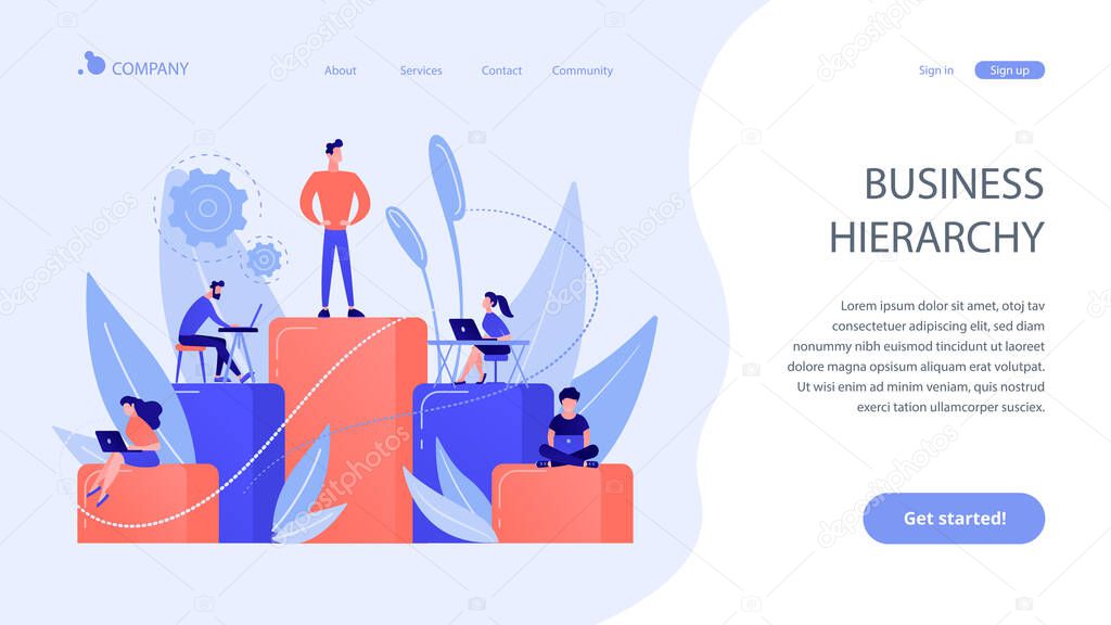 Business hierarchy concept landing page.