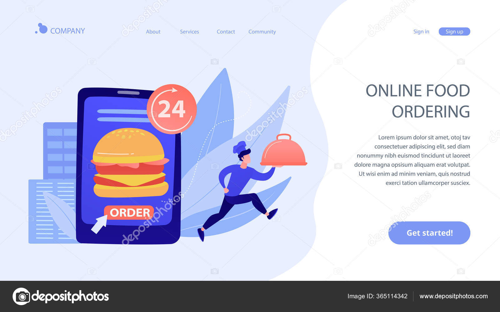 Food delivery service concept landing page. Stock Vector Image by ©VisualGeneration 365114342