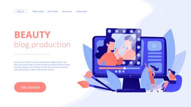 Güzellik blogcusu konsepti iniş sayfası.