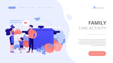 Ev yemeği konsepti iniş sayfası.