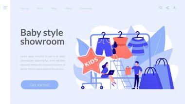 Çocuklar moda konsepti iniş sayfası.
