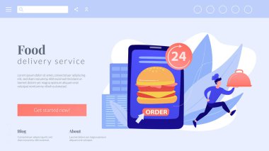 Yemek servisi konsept iniş sayfası.