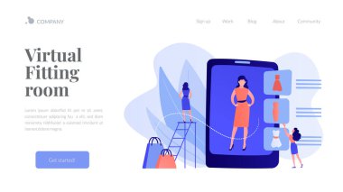 Sanal montaj odası konsepti iniş sayfası.