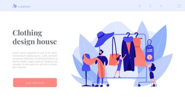 Moda evi konsepti iniş sayfası.