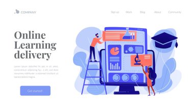 Öğrenim yönetim sistemi konsept iniş sayfası.