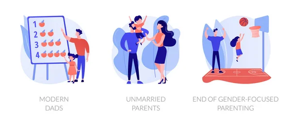 为人父母的两性平等和社会平等 — 图库矢量图片