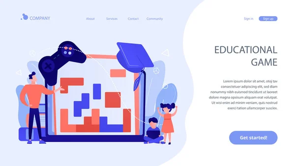 Educatieve spel concept landing page — Stockvector