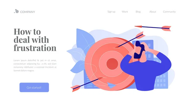 Concepto de frustración landing page — Vector de stock