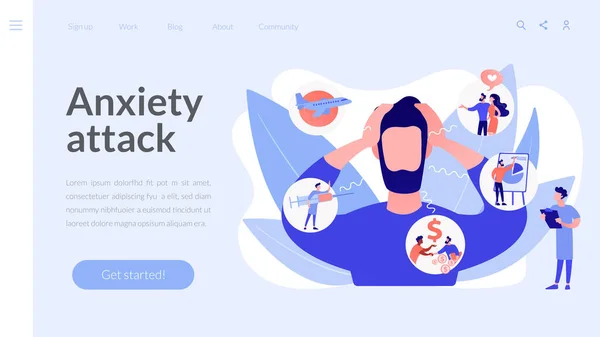 Concepto de ansiedad landing page — Vector de stock