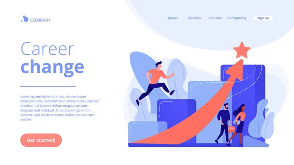 Career change concept landing page. — Stock Vector