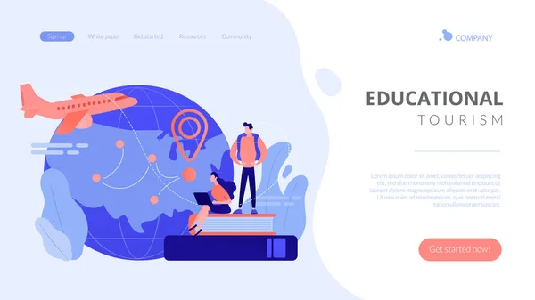 Onderwijstoerisme concept landing page — Stockvector