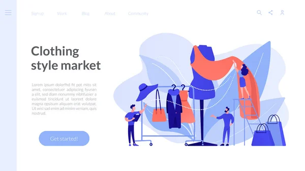 Concepto de industria de moda landing page . — Vector de stock