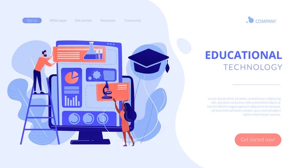 Learning Management System Konzept Landing Page. — Stockvektor