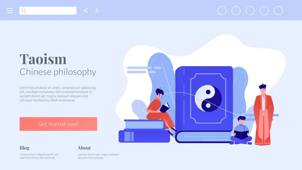 Taoism concept landing page. — Stock Vector