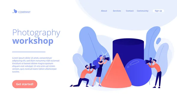 Fotografie-Workshop-Konzept Landing Page. — Stockvektor