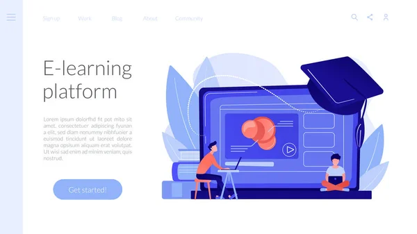 Plataforma de educación en línea concepto landing page . — Vector de stock