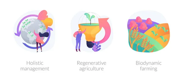 Conservation et réhabilitation système agricole concept abstrait illustrations vectorielles. — Image vectorielle