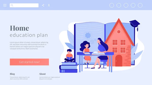 Home schooling concept landing page.