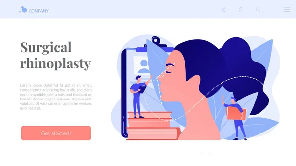 Conceito de rinoplastia landing page . — Vetor de Stock