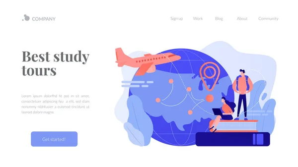 Onderwijstoerisme concept landing page — Stockvector