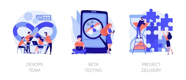 Metáforas ágeis do conceito de vetor de gerenciamento de projetos — Vetor de Stock