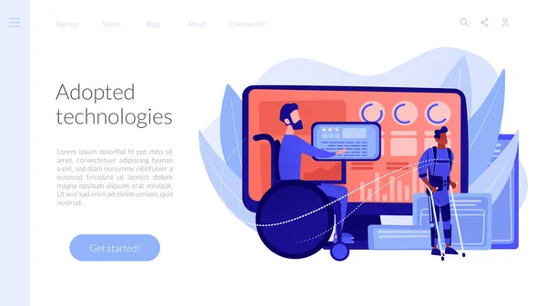 Assistive technology concept landing page — Stockový vektor