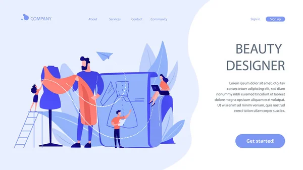 Diseño de moda concepto landing page . — Vector de stock