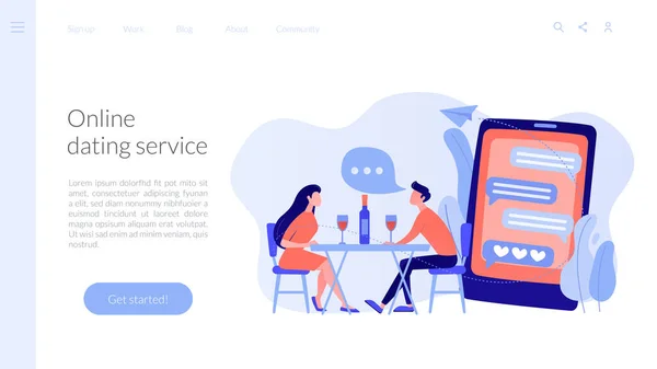 ブラインドデートのコンセプトランディングページ. — ストックベクタ