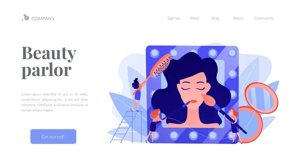 Beauty salon concept landing page.