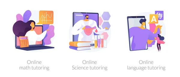 Online schoolvak leren abstract concept vector illustraties. — Stockvector