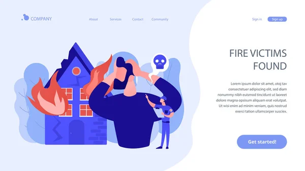 Conseguenze del fuoco concetto landing page . — Vettoriale Stock