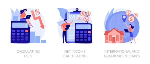 Metáforas del concepto de pérdida financiera y vector de ingresos — Vector de stock