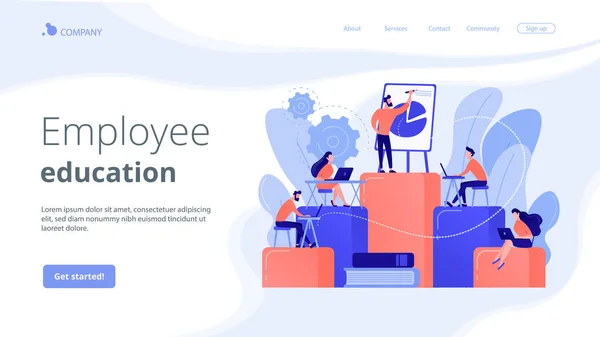 Concepto de educación interna landing page . — Archivo Imágenes Vectoriales