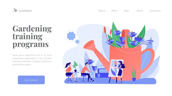 Jardim oficina conceito landing page —  Vetores de Stock