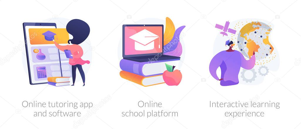 Online education opportunities abstract concept vector illustrations.