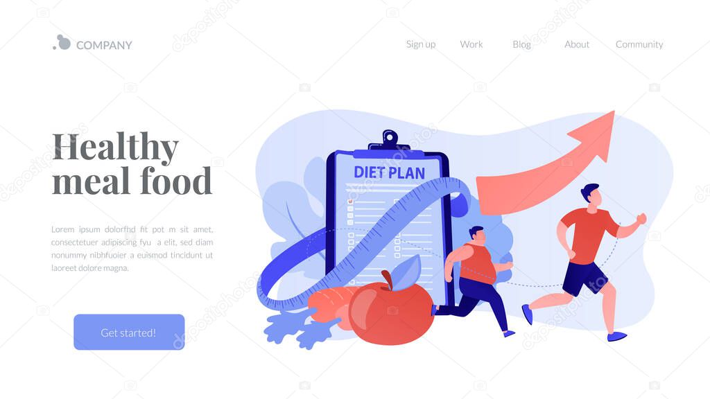 Weight loss diet concept landing page.