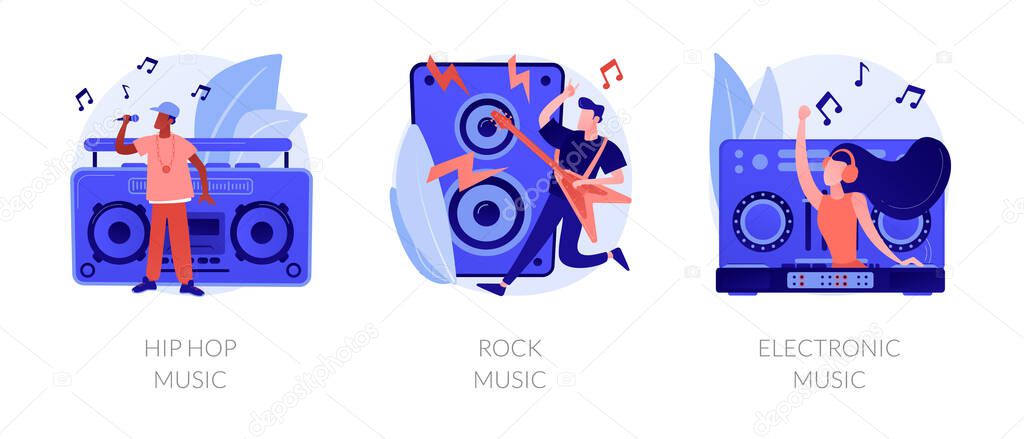 Popular music styles vector concept metaphors.